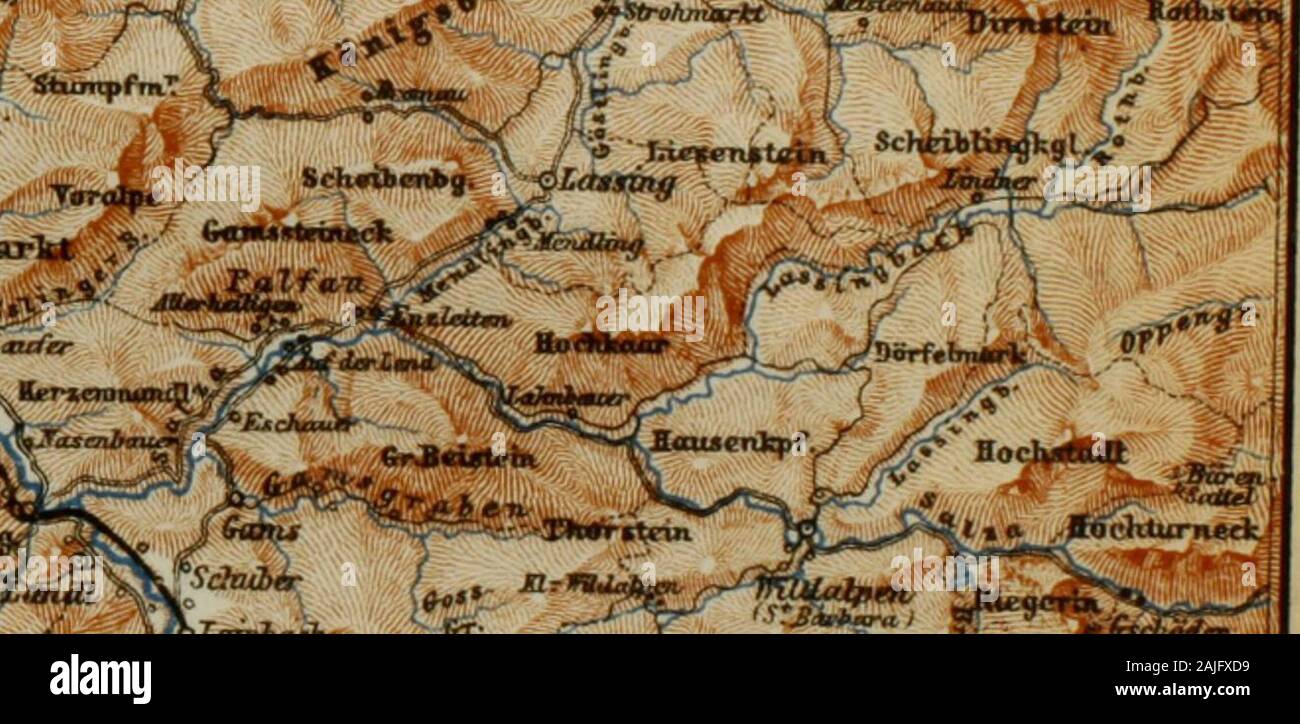 Der Ostalpen: einschließlich der Bayerischen Hochland, Tirol, Salzkammergut, Steiermark, Kärnten, Krain und Istrien Handbuch für Reisende. & Af | pi"" 1 /-^ Ich Scktrnriicgl. T^S^. Ja 4 tcs * TT&gt; tifMtii. Stockfoto