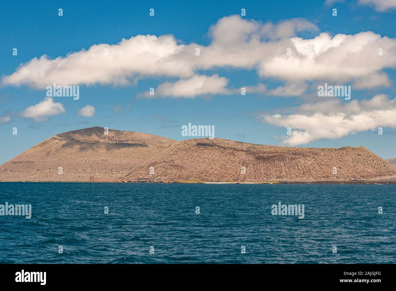 Vulkanische Krater auf der Insel Santiago, Galapagos, Ecuador. Stockfoto