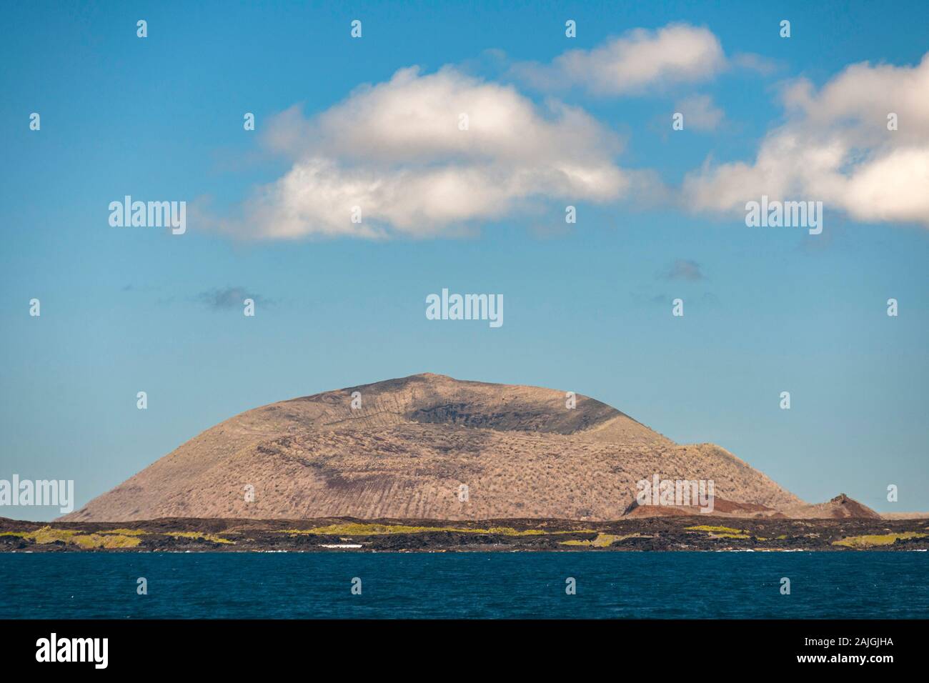 Vulkanische Krater auf der Insel Santiago, Galapagos, Ecuador. Stockfoto