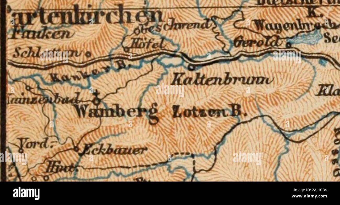 Der Ostalpen: einschließlich der Bayerischen Hochland, Tirol, Salzkammergut, Steiermark, Kärnten, Krain und Istrien Handbuch für Reisende. tten- & ras-Bi. MaiA ls^ha^^*^^ y; y^30B. Stockfoto