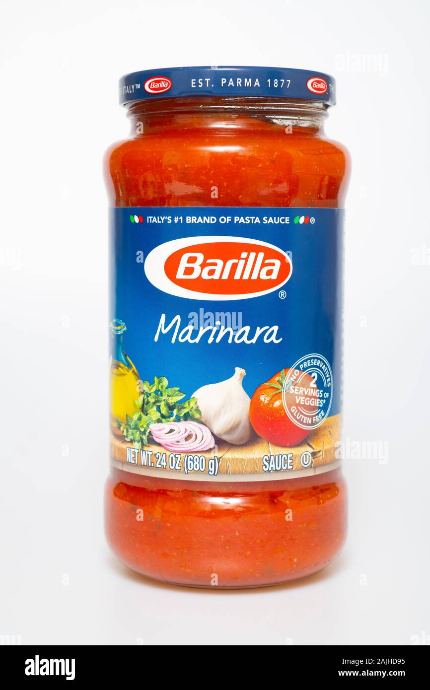 Essen Barilla Marinara Sauce für Pasta Italienisch Italien Stockfoto