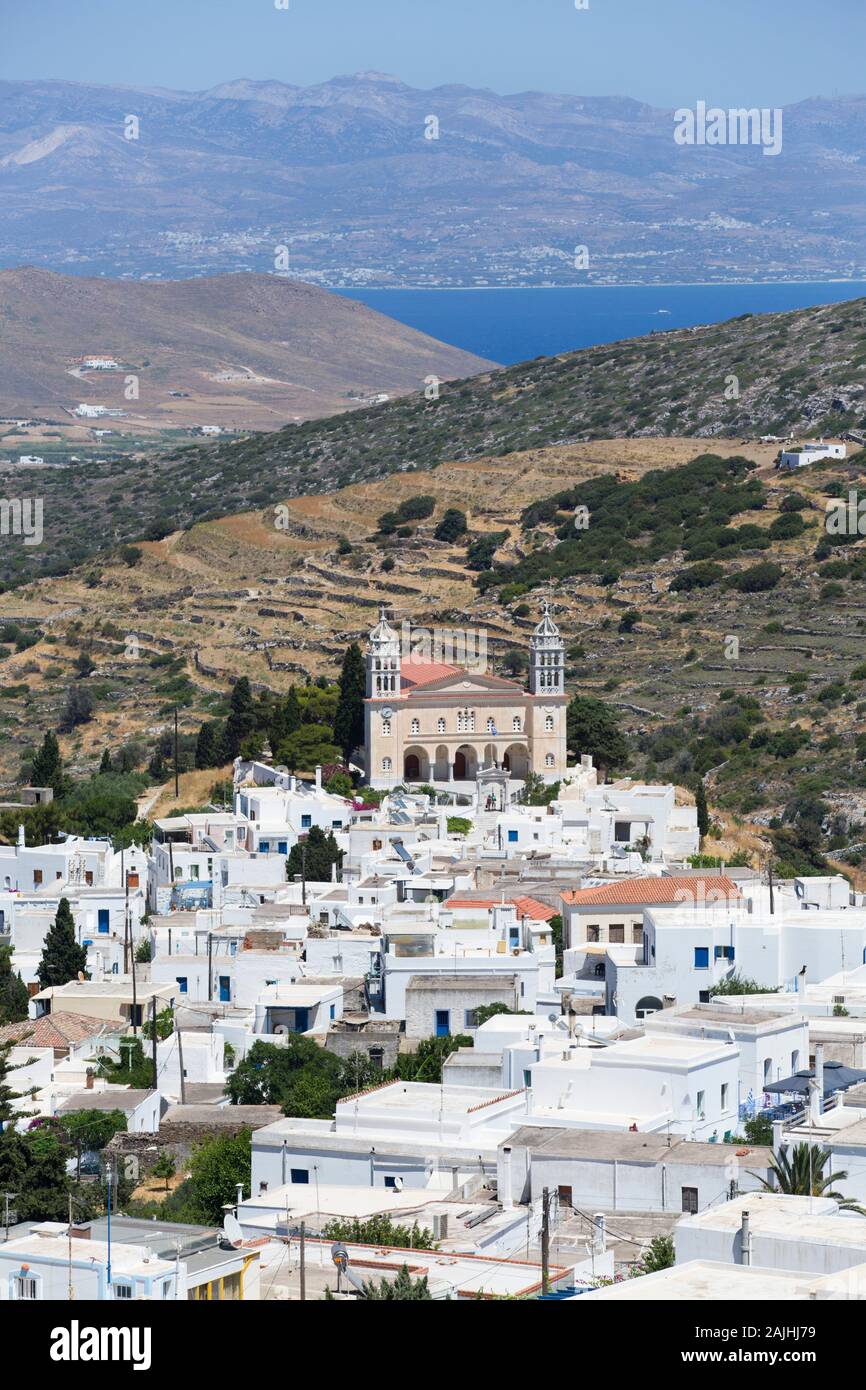 Kirche von Agia Triada (Heilige Dreifaltigkeit), Lefkes Village, Insel Paros, Kykladen, Griechenland Stockfoto