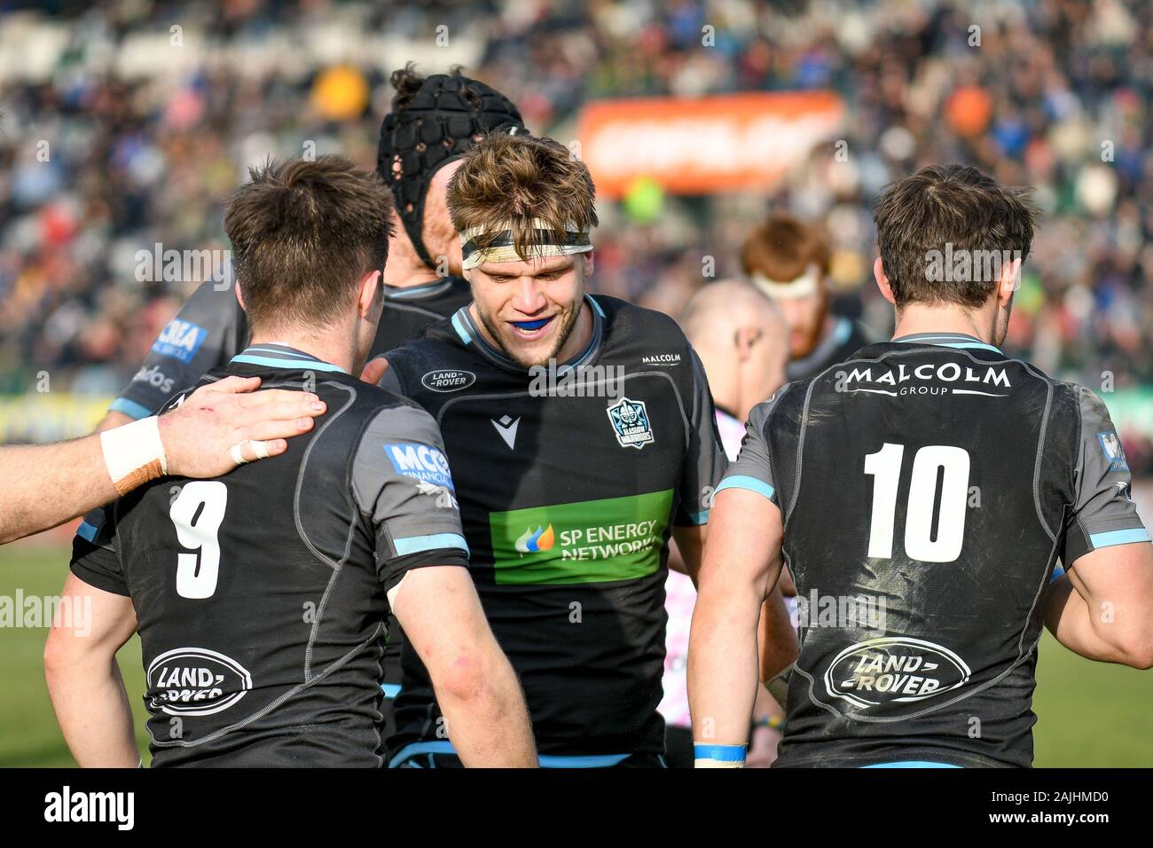 Treviso, Italien, 04. Jan 2020, Glück glasgow Warriors pro latry von Bruce flockhart (Glasgow) bei Benetton Treviso vs Glasgow Warriors - Rugby Guinness Pro 14-Kredit: LPS/Ettore Griffoni/Alamy Leben Nachrichten Quelle: fidesdienst Fotografica Live Media Srls/Alamy leben Nachrichten Stockfoto