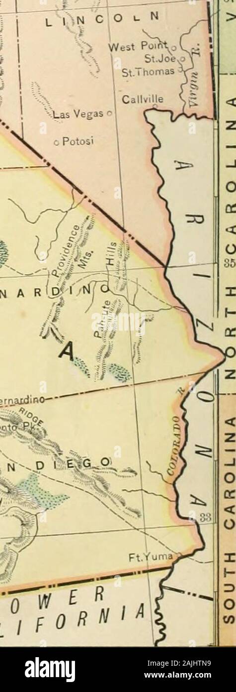 Monteith ist physisch und Politische Geographie; in zwei Teilen Teil I Geographie als Wissenschaft gelehrt.. Teil II der lokalen und der Geographie. . San NicolasN)"*? . S^i Santa Catalma M^3 raxiJ werden keine-., SnJ t^P/^ Scnie von Uilos-S^n 50 Clemente Pt. Loma^ 15.000 - 10,00 a? 5. EBS - Mt. St. HelensTi - 9.750 * k (Lt. Shasta 14.441/-A Mt-Dana 13,227 AMt. Lyell^. Lassens Peak Mt. Hoffman^/IAi 3 2 i7 6,551 TXTl?-°-i. nonman x -10,872-.-oB? Mt. St. JohnA7^ IMt. Ulablo o" * Über 4.000 "J</43,88 l.^ Ebene auf das Meer. Pt Reve ^-^-.-- t------- N o Stockfoto