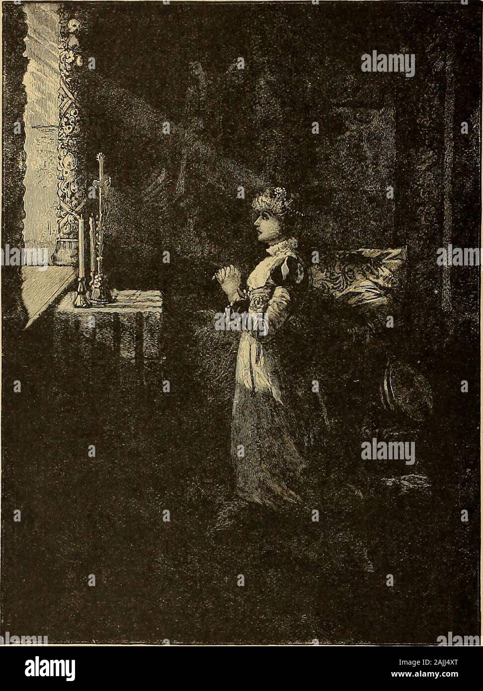 Amerikanische Kunst und Amerikanische Kunst Sammlungen; Essays über die künstlerischen Fächer. Weberei St. Agnes Wolle. Von Garrett gezeichnet. Garrett hat viele Designs für Tennysons Gedichten ausgeführt, seine wichtigsten Arbeiten, vielleicht, der Zeichnungen für Enoch Arden. Einige der jüngeren Generation gesehen haben, und vermutlich die meisten der Älteren haben vergessen, eine illustrierte Ausgabe dieses masterpieceof Pathos, das von der guten alten Haus der Herren Ticknor & Felder, inBoston gebracht wurde, etwa fünfundzwanzig Jahren. In jenen Tagen die verschiedenen Prozesse, die nowso weitgehend in der Reproduktion der Künstler arbeiten wir Stockfoto