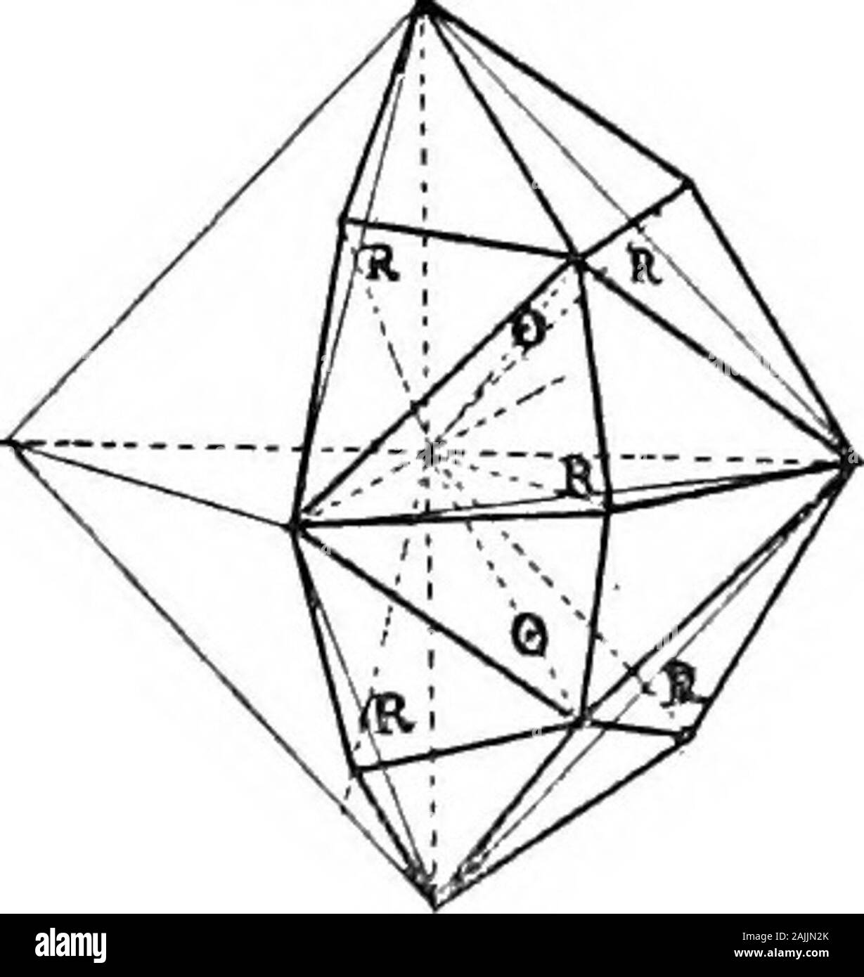 Elemente der Mineralogie, Kristallographie und blasrohr Analyse von einem praktischen Standpunkt aus.. . Durchmesser E. Durchmesser F. in jeder Form, a: na: Ma der gewünschten Eckpunkte durch Verlängerung des diame-tern E und F wie in Abbn gewonnen werden. 285 und 286 von den Proportionen von den fol-genden Formeln: 2 mn-(?" + k) F erhöhen - Erhöhung E •. mn-) - [m--ft) (1) - Ich + Ich zum Beispiel die hexoctahedron ein: - | a: 3", in der Abb. gezeigt. 26, da die Werte: und K=ich daher F =^^^ X erhöhen! - (3 + W) 1 Abb. 287. Erhöhen E-- 3 X-I: + {3-. f+I wie in Abb. 1 dargestellt. 287, die Durchmesser F normalerweise ter Stockfoto