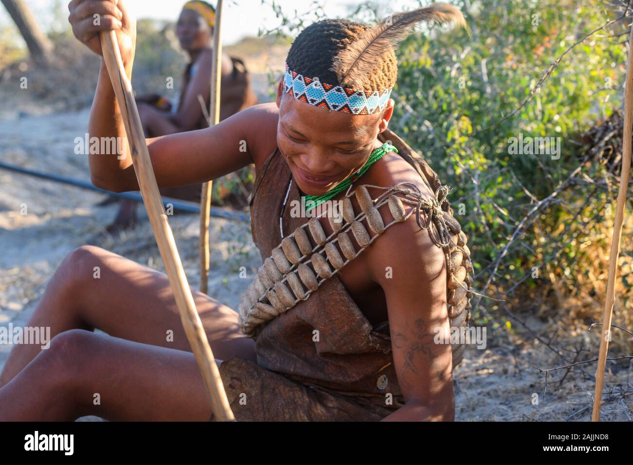 San Buschmänner, Kalahari, Botswana Stockfoto