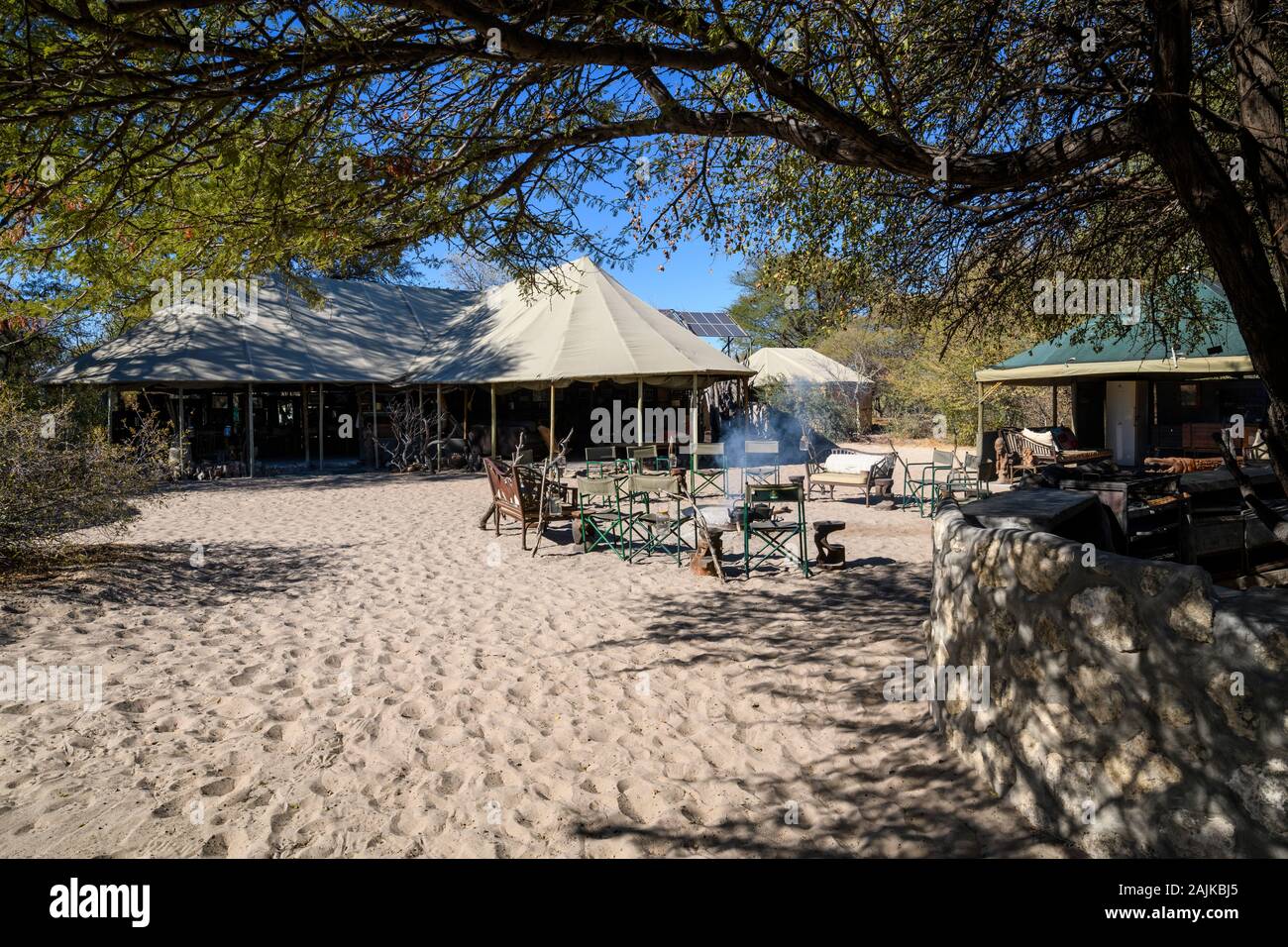 Meno A Kwena Camp, Kalahari, Botswana Stockfoto
