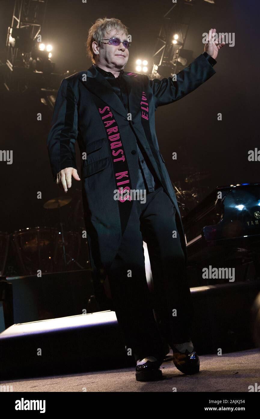 Milano Italien, 29. September 2009, Live Konzert von Elton John am Mediolanum Forum von Assago: Elton John während des Konzerts Stockfoto