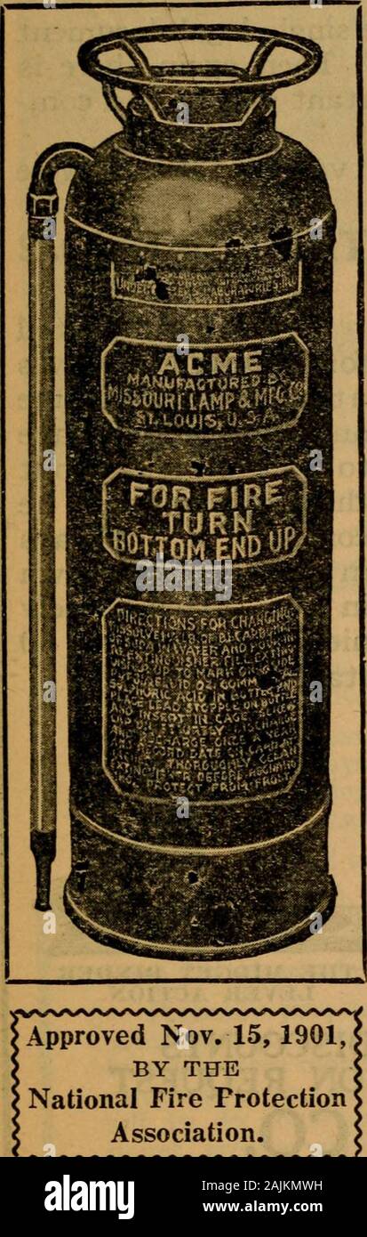 Die Welt Almanach und Enzyklopädie. m DER SCHREI KANN DAZU FÜHREN, DASS DER ALARM, ABER MIT DEM SCHUTZ EINER ACME Feuerlöscher IST DER SCHADEN VERMIEDEN WHEREUSUALLY 100 GALLONEN WASSER zugewiesen. Unsere gefeiert ACME macht die Arbeit. Kein Geschäft, Fabrik oder Home ShouldBe ohne Brandschutz. Betrachten Sie ihren Wert BEFCRE IHRE NOTWENDIGKEIT auf der sicheren Seite zu sein, indem Sie uns schreiben - Tag forFree dargestellt, Rund, mit Preisen. Die PHOENIX Automobil Feuerlöscher passt in eine Messing cupwhich ist fastenedon Running Board und kann un sein - gegurtete für inApproved November 15,1901, s zwei Sekunden. Die von den Besten und q Stockfoto