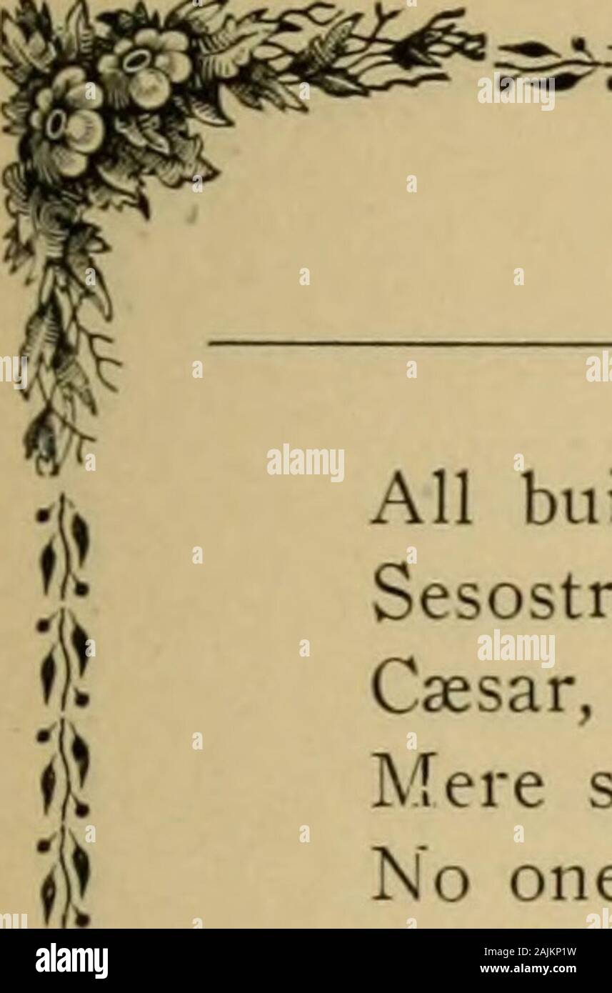 Die Mädchen der Redenfayn, eine Allegorie auf die zwei Welten, in drei Büchern: ich das Buch liebt und Träume. II I% I f Ii! I. Das Buch liebt und Träume ir: ^ Alle auf Kraft aufgebaut haben zum Zerfall gefallen; Sesostris, Alexander, Dschingis Khan, Cäsar, Hannibal, und Tamerlane, bloße Synonyme von blutigen Eroberer, - Niemand besser, dass sie der je gelebt hat. Aber die Christenheit, auf heilige Liebe gegründet. Mit Frieden, nicht Krieg, für seine Eckstein. Überlebt und gedeiht; Jesus seinen großen Kopf. Der Name den meisten geehrt Mong die Söhne der Männer. Wer die meisten getan hat Erde Paradies, der Wahrheit, der Liebe und des Friedens sein nur ins zu machen Stockfoto