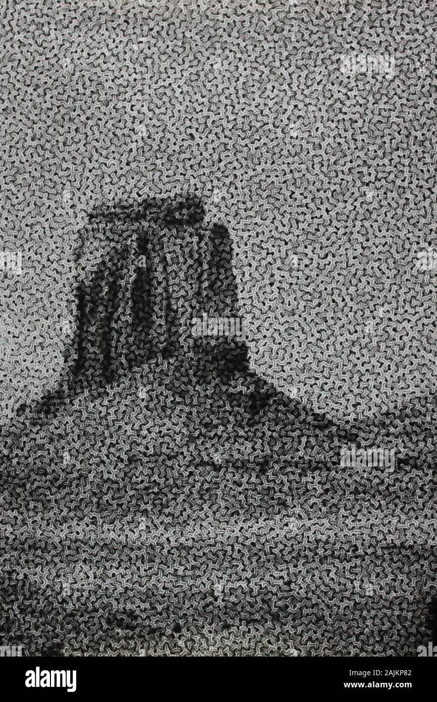 Feine Siebziger Schwarzweiß-Extremfotografie von Elephant Butte Mesa Mountain im Monument Valley, Arizona Stockfoto