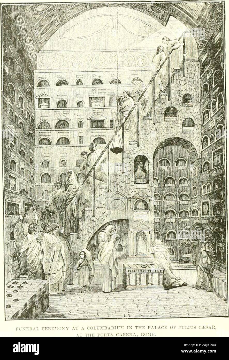 Ridpath Universal's Geschichte: die Herkunft, primitiven Zustand und ethnische Entwicklung der großen Rassen der Menschheit und der wesentlichen Ereignisse in der Evolution und Fortschritt der zivilisierten Leben unter den Menschen und Nationen, von aktuellen und authentischen Quellen mit einer einleitenden Untersuchung über Zeit, Ort und Art der Anfang. heAjipian Weg von Rom nach Kampanien. In der exhumiert Pomp-ii w haben, was isknown wie die Straße von Gräbern. Die placeresembles Fliesen Arena ofa Zirkus. Die travelerdescend - Die unten durch eine Treppe, und seesaround ihn in die Ringmauer der i/liamliersa Stockfoto