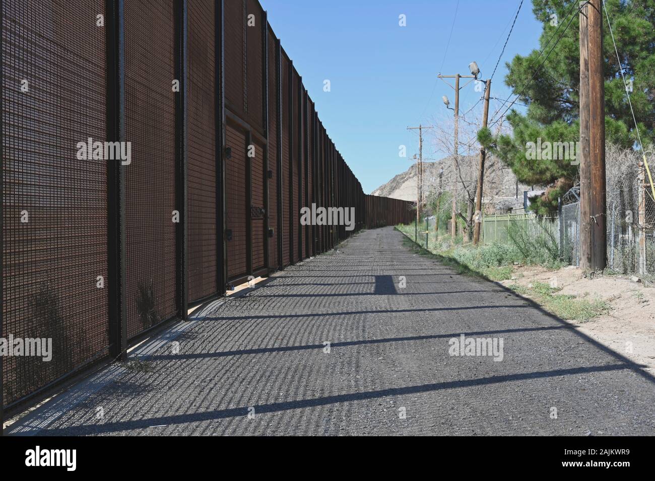 Juarez Grenzzaun zwischen Mexiko und den USA in El Paso, Texas Stockfoto