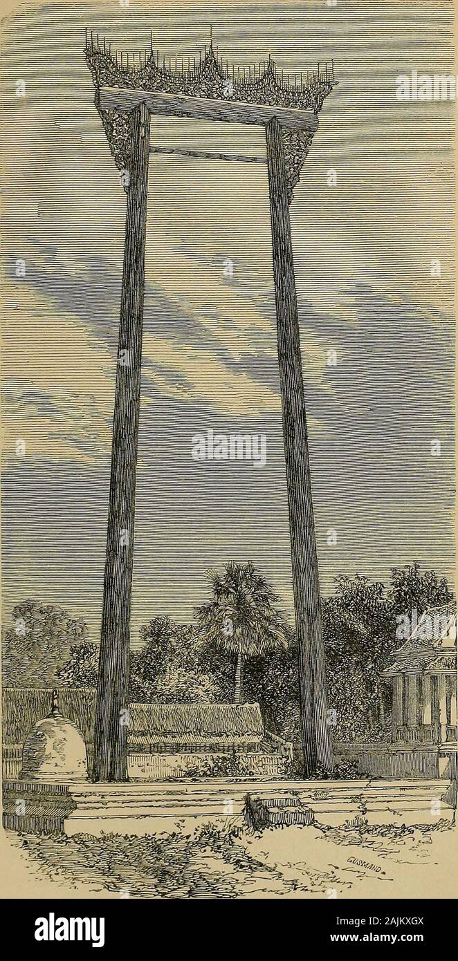 Reisen in den zentralen Teilen von Indochina (Siam), Kambodscha und Laos: In den Jahren 1858, 1859 und 1860. Die ich gehört hatte M. Arnoux sprechen; er hatte pro-me Mised ein Willkommen von M. Guillous, der missionarythere. Ich schickte Niou zurück nach Udong zu bitten, die König fürdie Brief er versprochen hatte. Er kehrte mit Itin durch Form, und am 22. Juli habe ich verlassen, Pinhalii ina kleines Boot mit zwei Ruderer, die ich so weit asPemptielan, auf die mekon Flusses hhed, über fortymiles nördlich von P^nom-Peuh. Seit ich in Kambodscha wurde meine Knechte hadbeen in einem Zustand der Alarm, und es Seine h erreicht Stockfoto