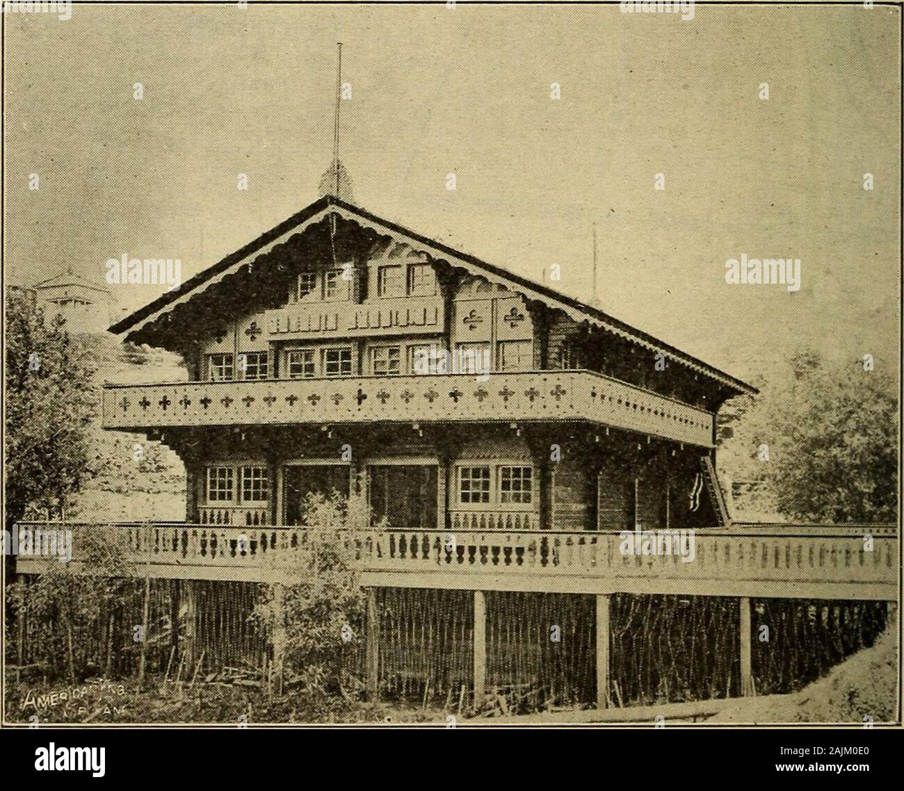 Amtliche Führer zu den Lewis und Clark Centennial Exhibition, Portland, Oregon, 1. Juni bis 15. Oktober 1905. . Karte von TRAIL OONT nicht die OlympiaBrewing ComPays Schweizer Chaletnear St. Helens Road entranceand zu besuchen, erhalten ein Getränk Ihrer berühmten Mineralwasser, FREI, DIE FÜR DIE FRAGEN. Stockfoto