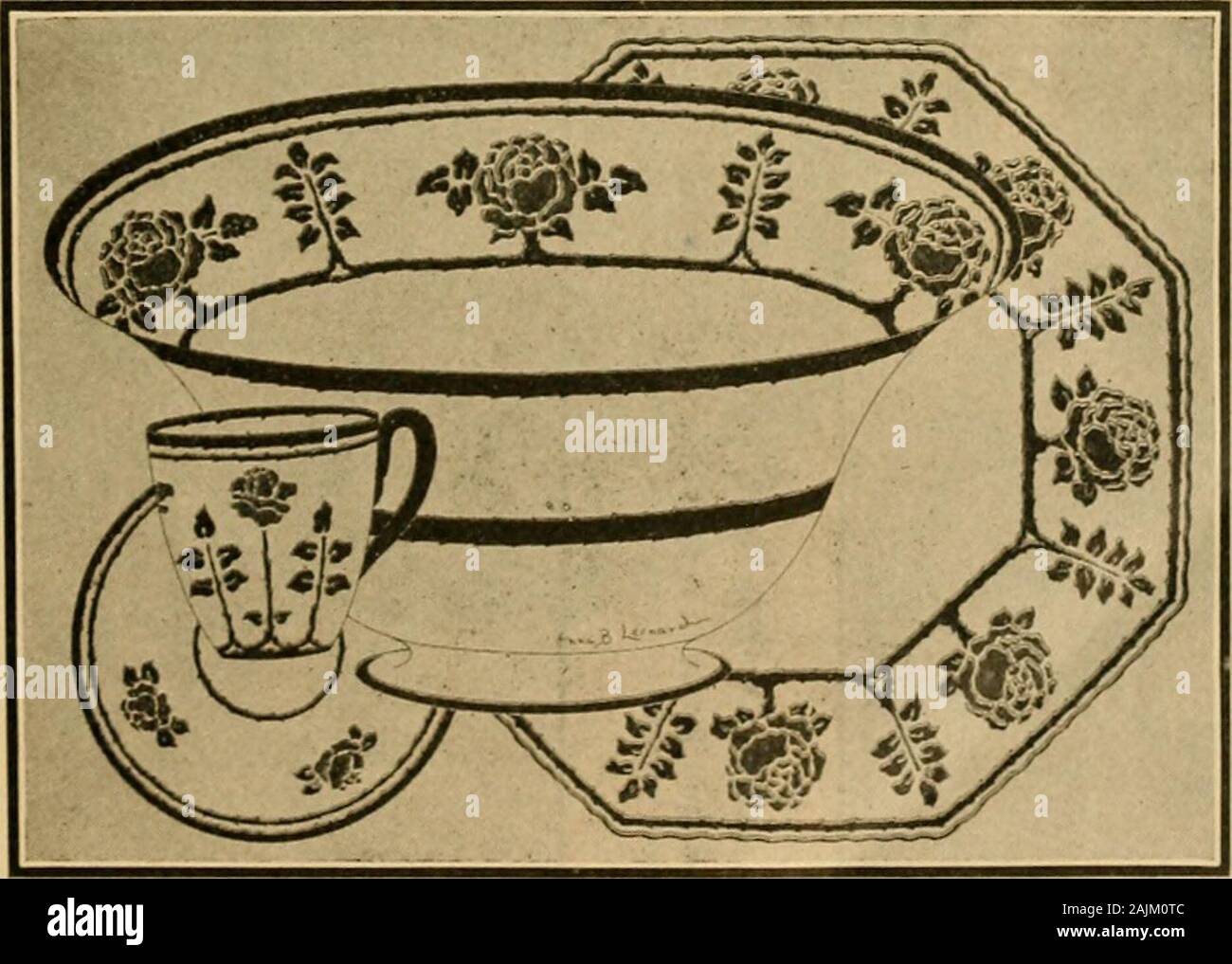 Katalog . Design für Platte, Anna H. Leonard Farbe ergänzen Keramic Studio, April, 11) 02. Größe 9 A x.) $. Preis, mit Behandlung, 10 Cent. Mit Magazin, 35 cents.. Salat, Anna B. Leonard Farbe Beilage Keramic Studio, Februar, 1903. Größe S x 12. Preis, mit Behandlung, 25 Cent. Mit Magazin, 35 Cent. Copyright 1903 KERAMIC STUDIO PFB. Co., Syrakus,. V. 15 KERAMIC STUDIO FARBE STUDIEN UND ENTWÜRFE Stockfoto