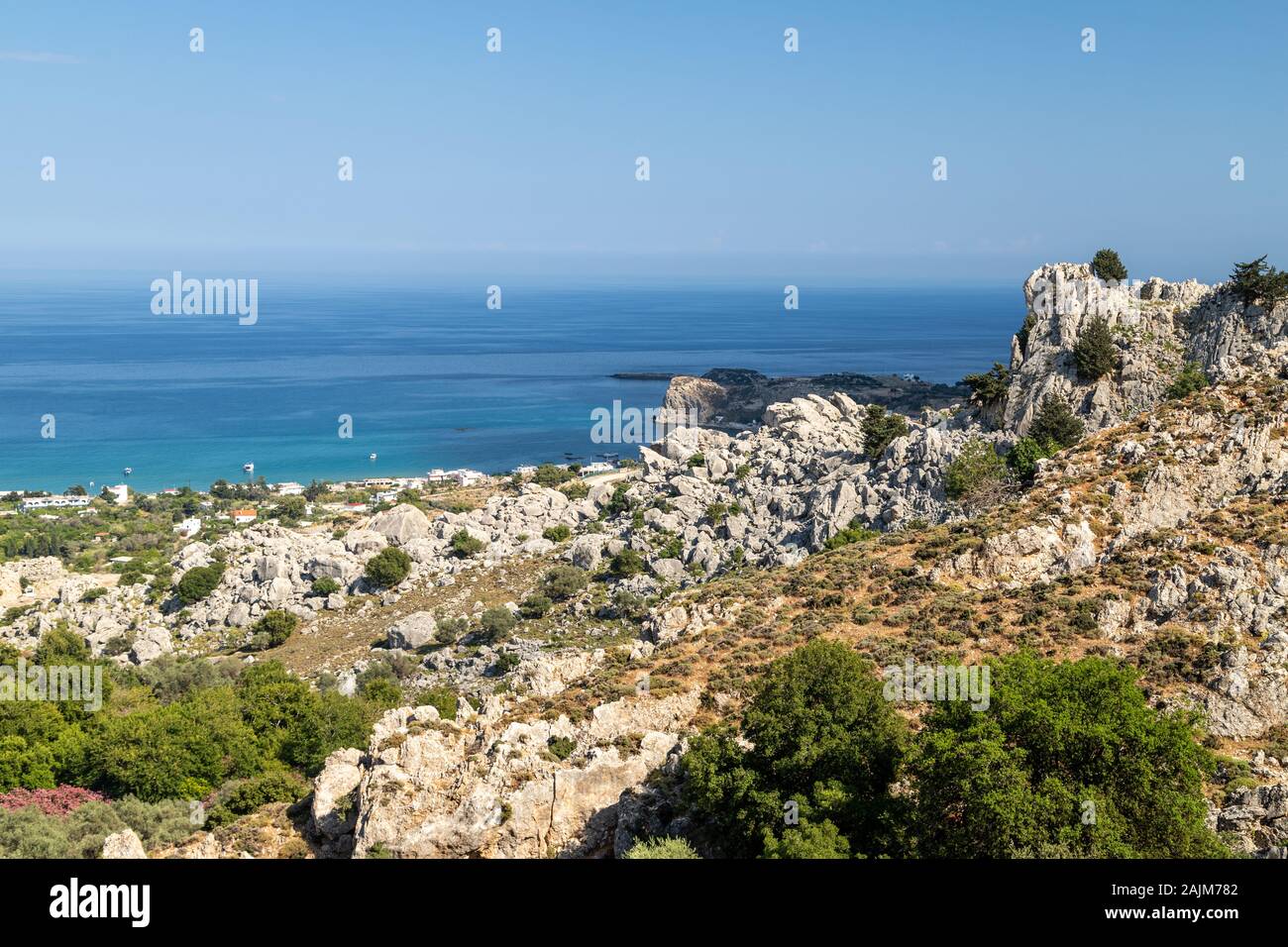 Malerische Aussicht am Stegna Beach auf Geek Insel Rhodos Malerische Aussicht am Stegna Beach auf Geek Insel Rhodos