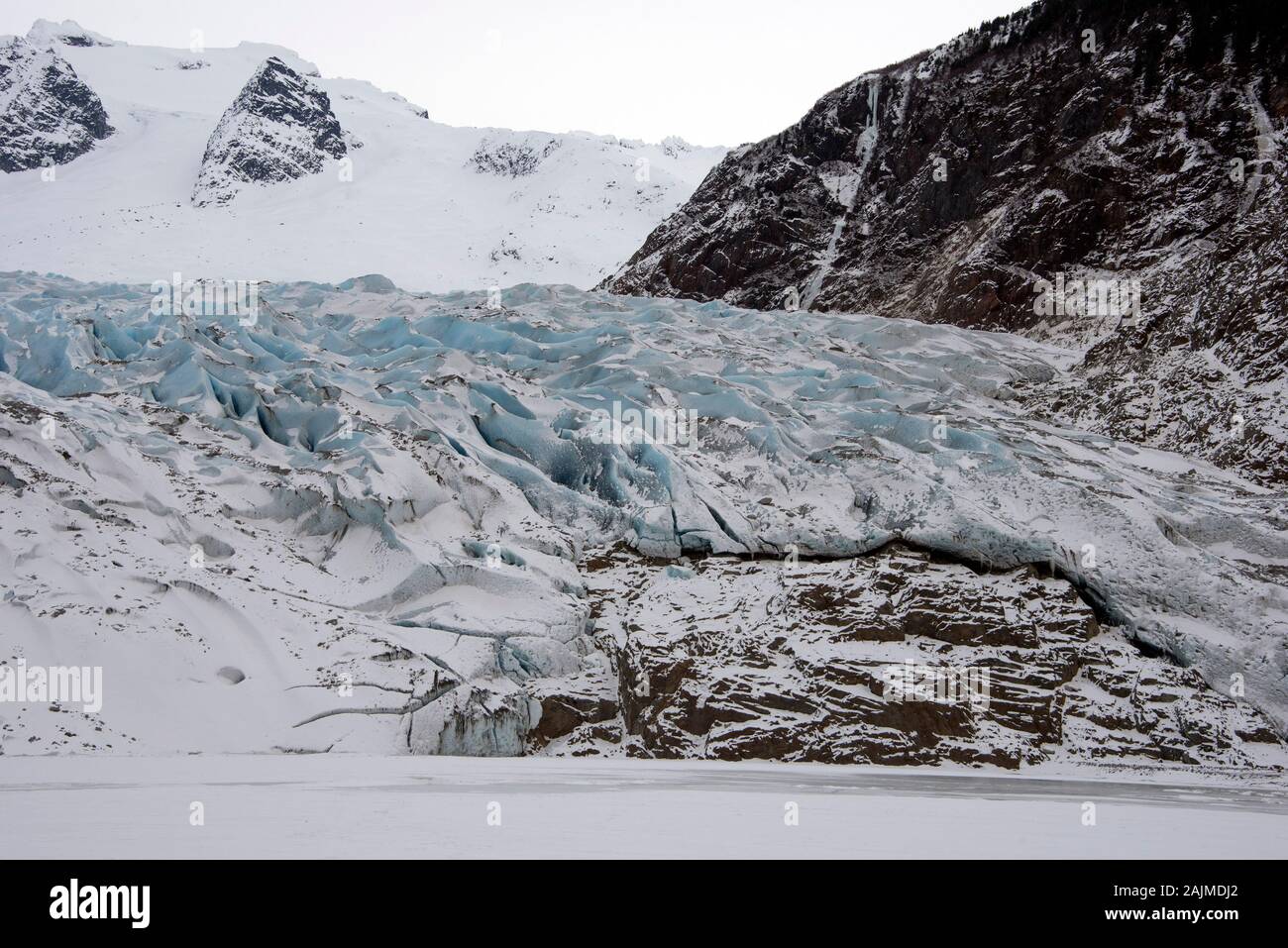 Die Mendenhall Gletscher, Juneau, Alaska. Stockfoto