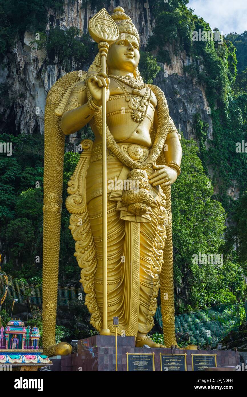 Lord Murugan Statue Batu Höhlen Malaysia Stockfoto