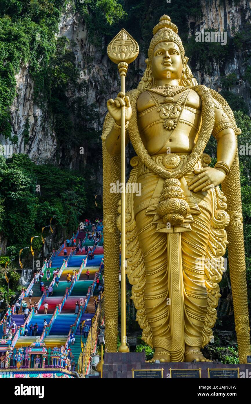 Lord Murugan Statue Batu Höhlen Malaysia Stockfoto