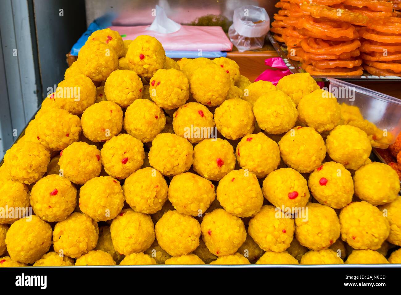 Indische Spezialitäten an der Batu Höhlen Malaysia Stockfoto