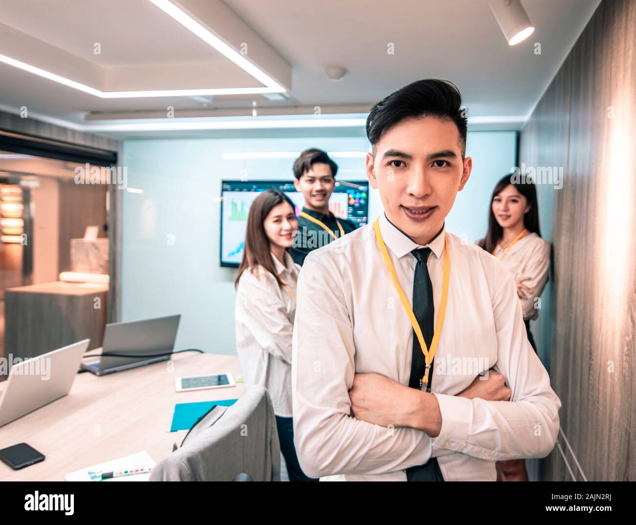 Erfolg Business Team in Konferenzraum Stockfoto