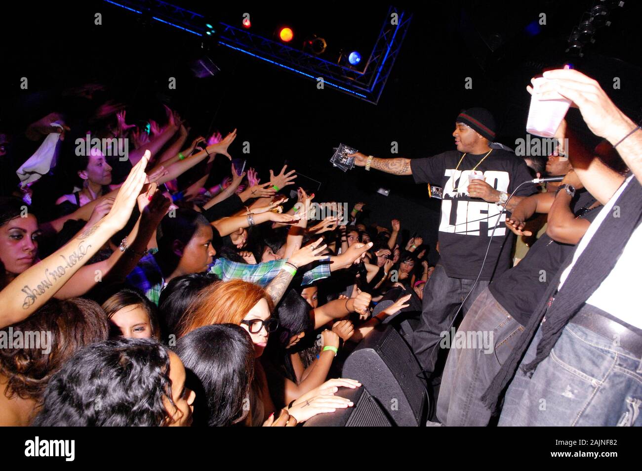 Rapper 40 Glocc auf der Bühne am 20. Mai 2010 in Los Angeles, Kalifornien. Stockfoto