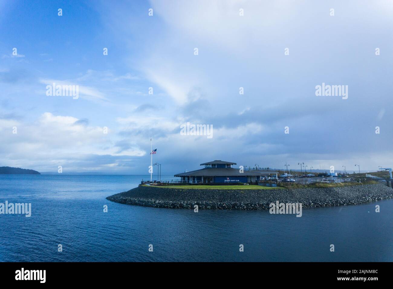 Blick auf den Puget Sound vom Hafen von Tacoma Stockfoto