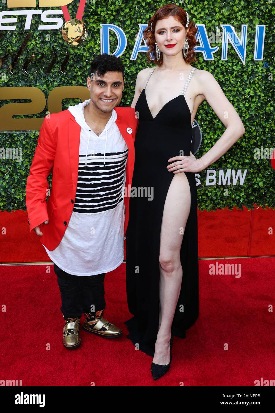 Beverly Hills, USA. 04 Jan, 2020. BEVERLY HILLS, LOS ANGELES, Kalifornien, USA - Januar 04: Emmanuel Kelly und Sänger Kiesza kommen an der 7. jährlichen Gold erfüllt die Goldenen Ereignis am Virginia Robinson Gärten und Immobilien am 4. Januar statt, 2020 in Beverly Hills, Los Angeles, Kalifornien, USA. (Foto von Xavier Collin/Image Press Agency) Quelle: Bild Presse Agentur/Alamy leben Nachrichten Stockfoto