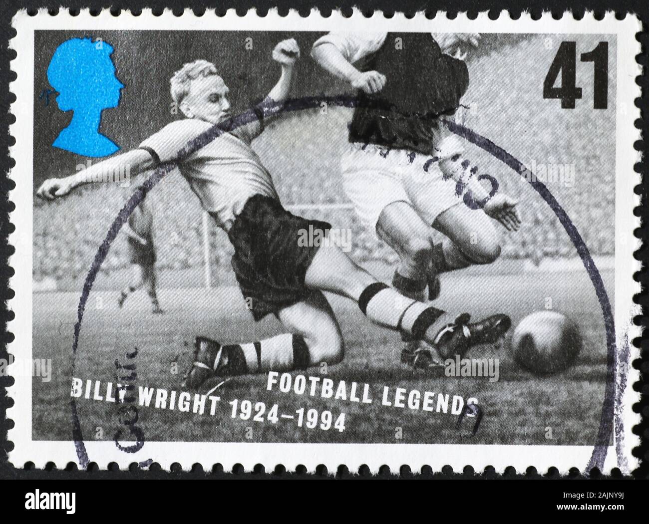 Billy Wright auf britischer Briefmarke Stockfoto