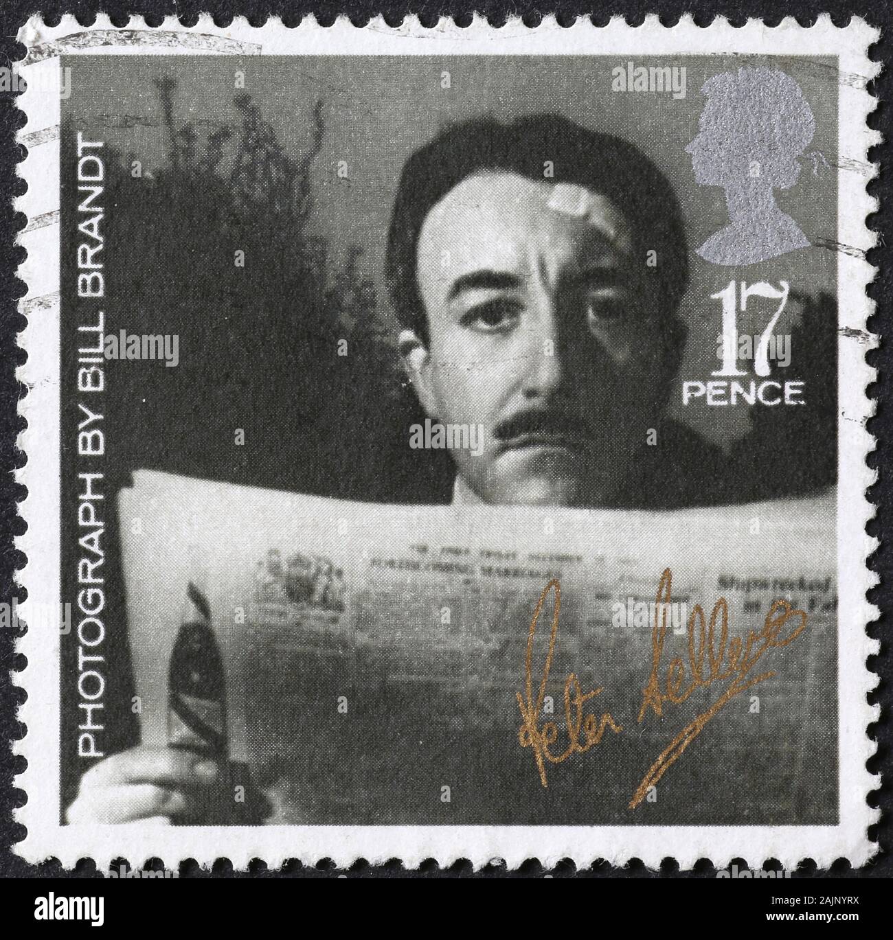 Peter Sellers auf britischer Briefmarke Stockfoto