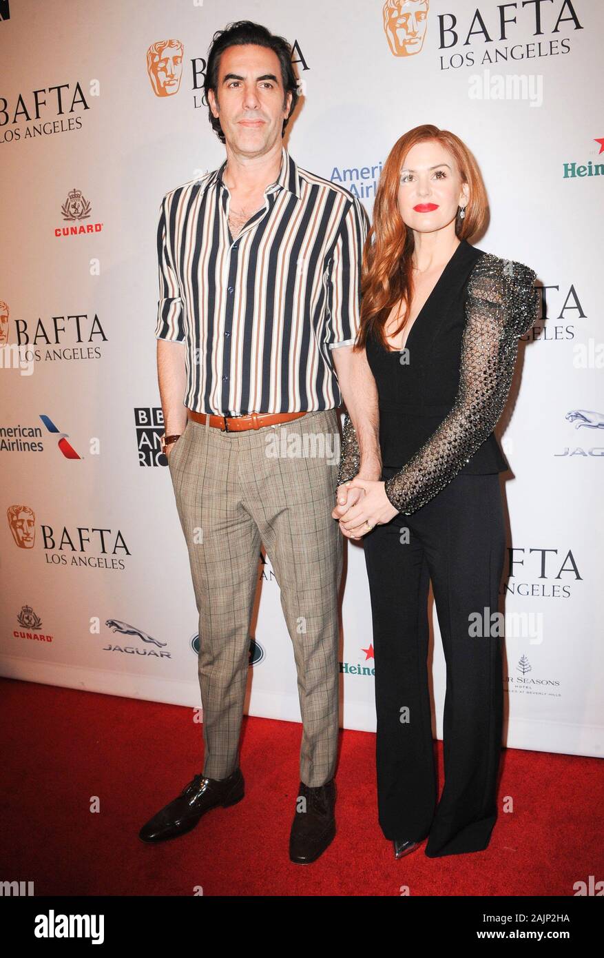 Los Angeles Ca Am 4 Januar 2020 Sacha Baron Cohen Und Isla Fisher In Der Ankunftshalle 4 januar 2020 sacha baron cohen