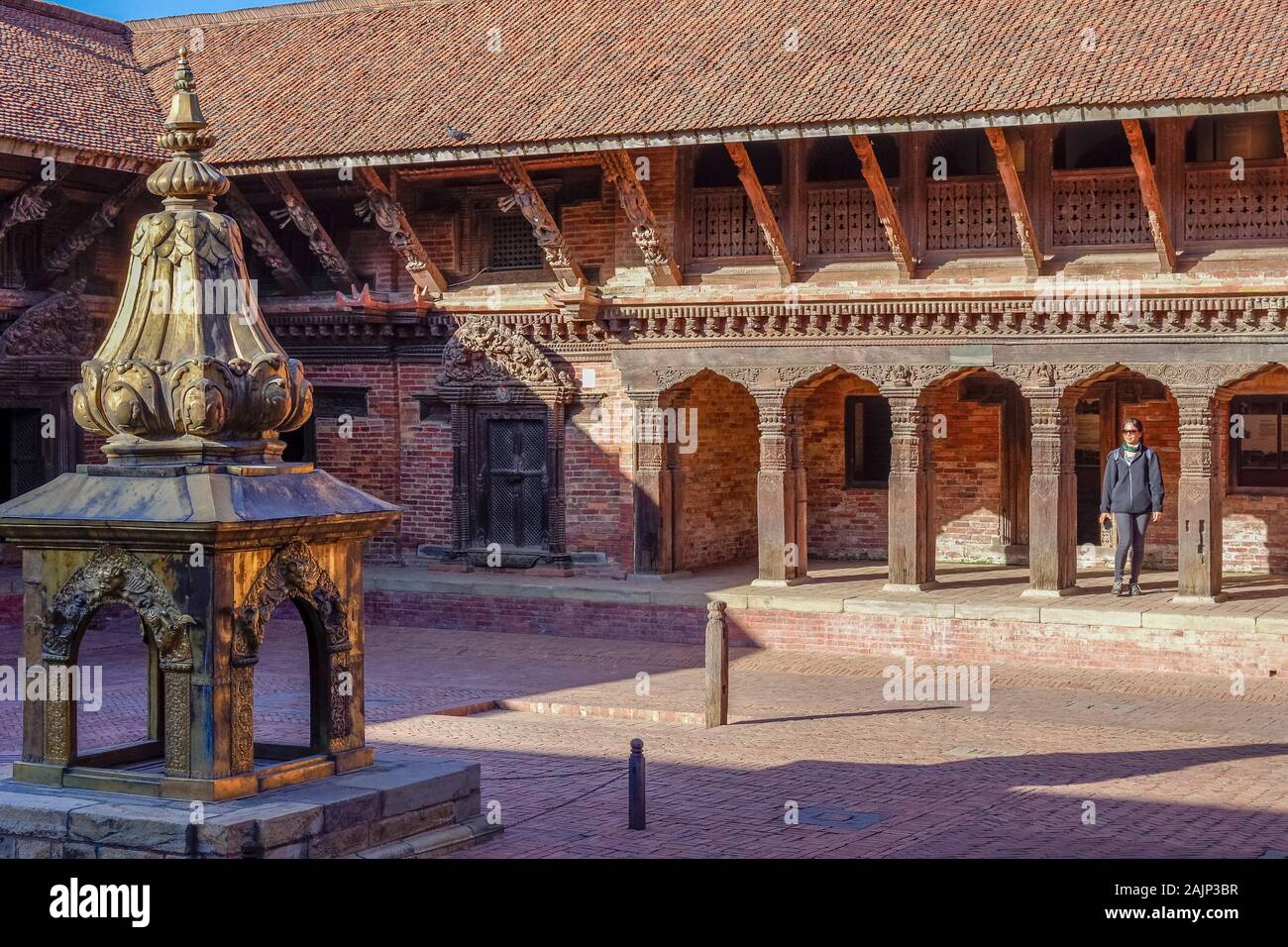 Innenhof des Tempels in Patan Durban Square, in der Nähe von Kathmandu, Nepal Stockfoto