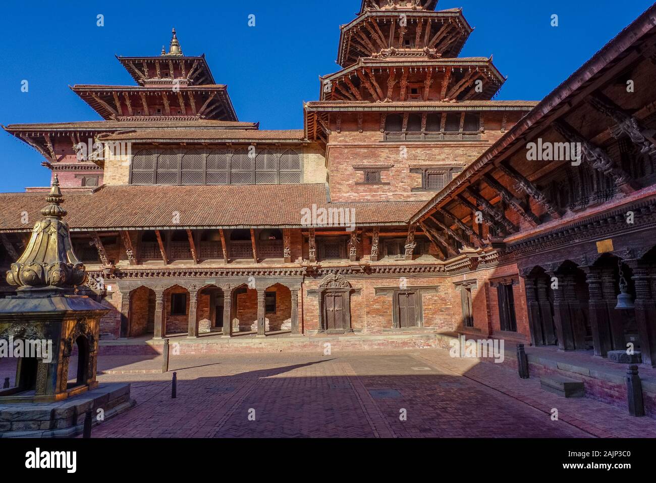 Innenhof des Tempels in Patan Durban Square, in der Nähe von Kathmandu, Nepal Stockfoto