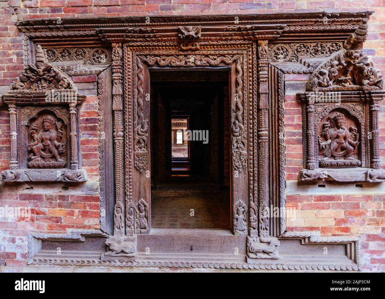 Innenhof des Tempels in Patan Durban Square, in der Nähe von Kathmandu, Nepal Stockfoto