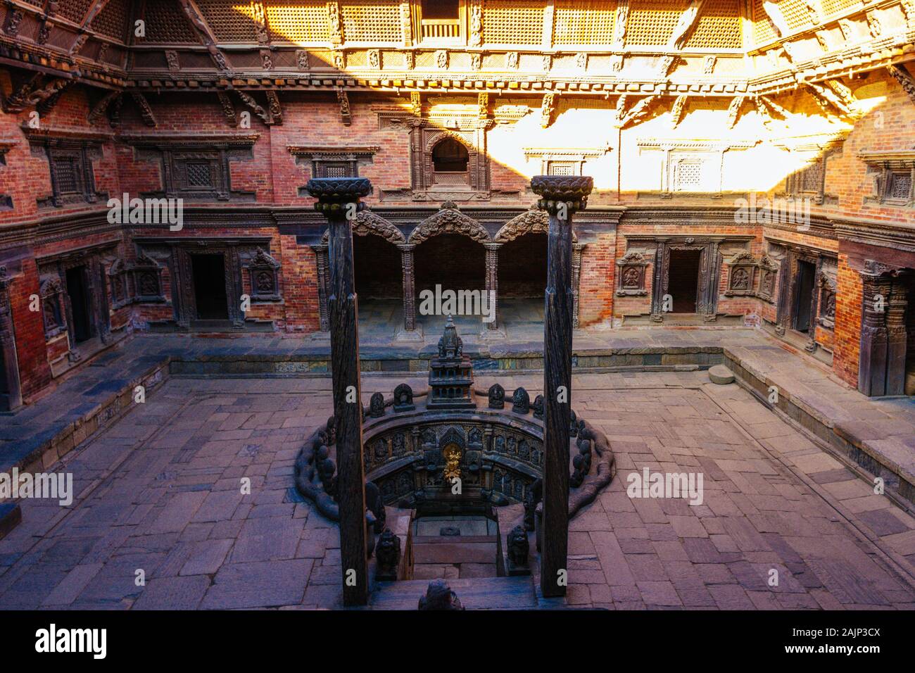 Innenhof des Tempels in Patan Durban Square, in der Nähe von Kathmandu, Nepal Stockfoto