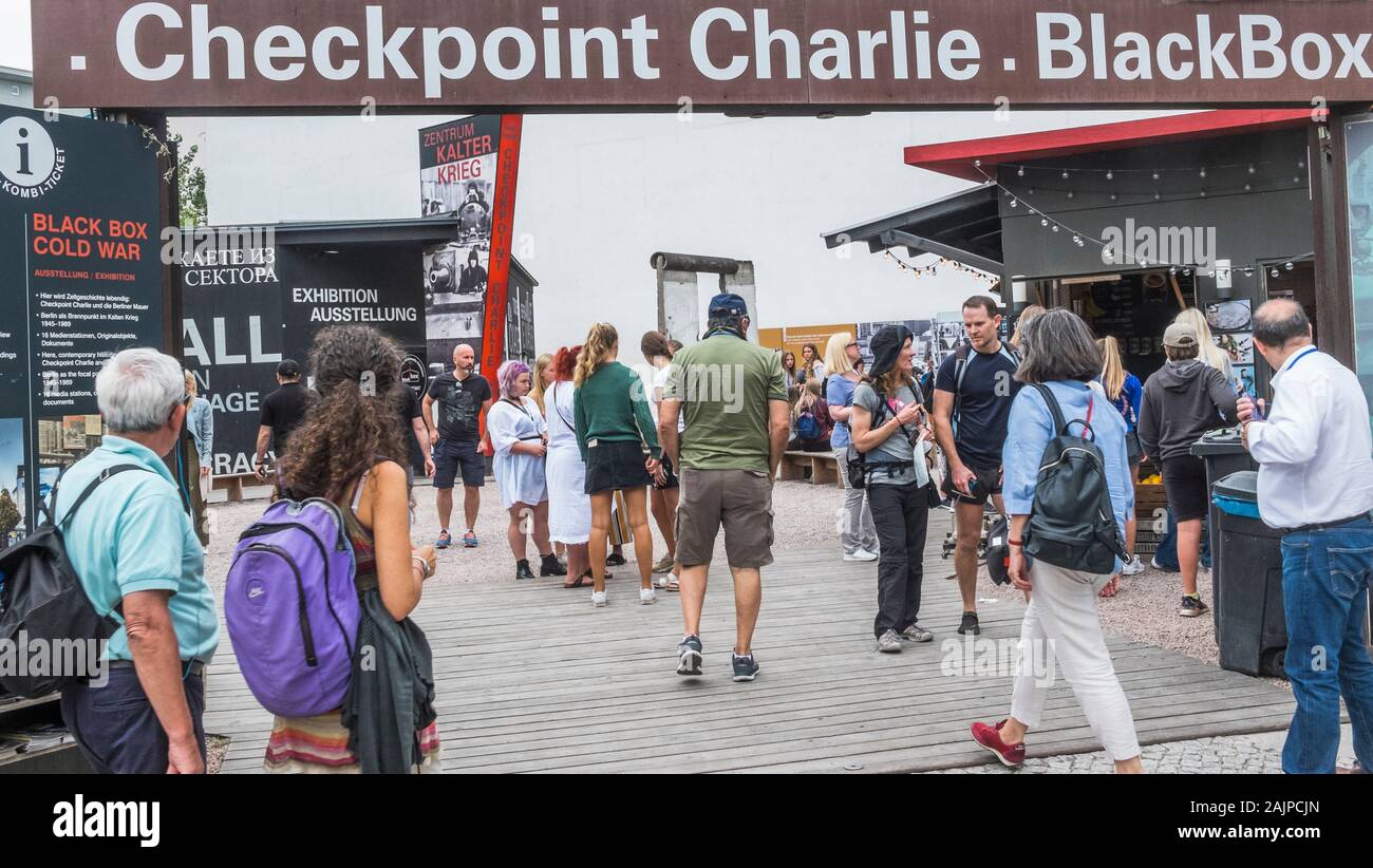 Checkpoint Charlie, black box, kalten Krieges Ausstellung Stockfoto