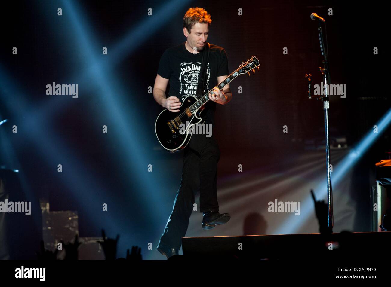 Mailand Italien vom 29. Oktober 2013, Nickelback, die Hits Tour, live Konzert im Forum von Assago: der Gitarrist und Sänger Chad Kroeger während des Konzerts Stockfoto