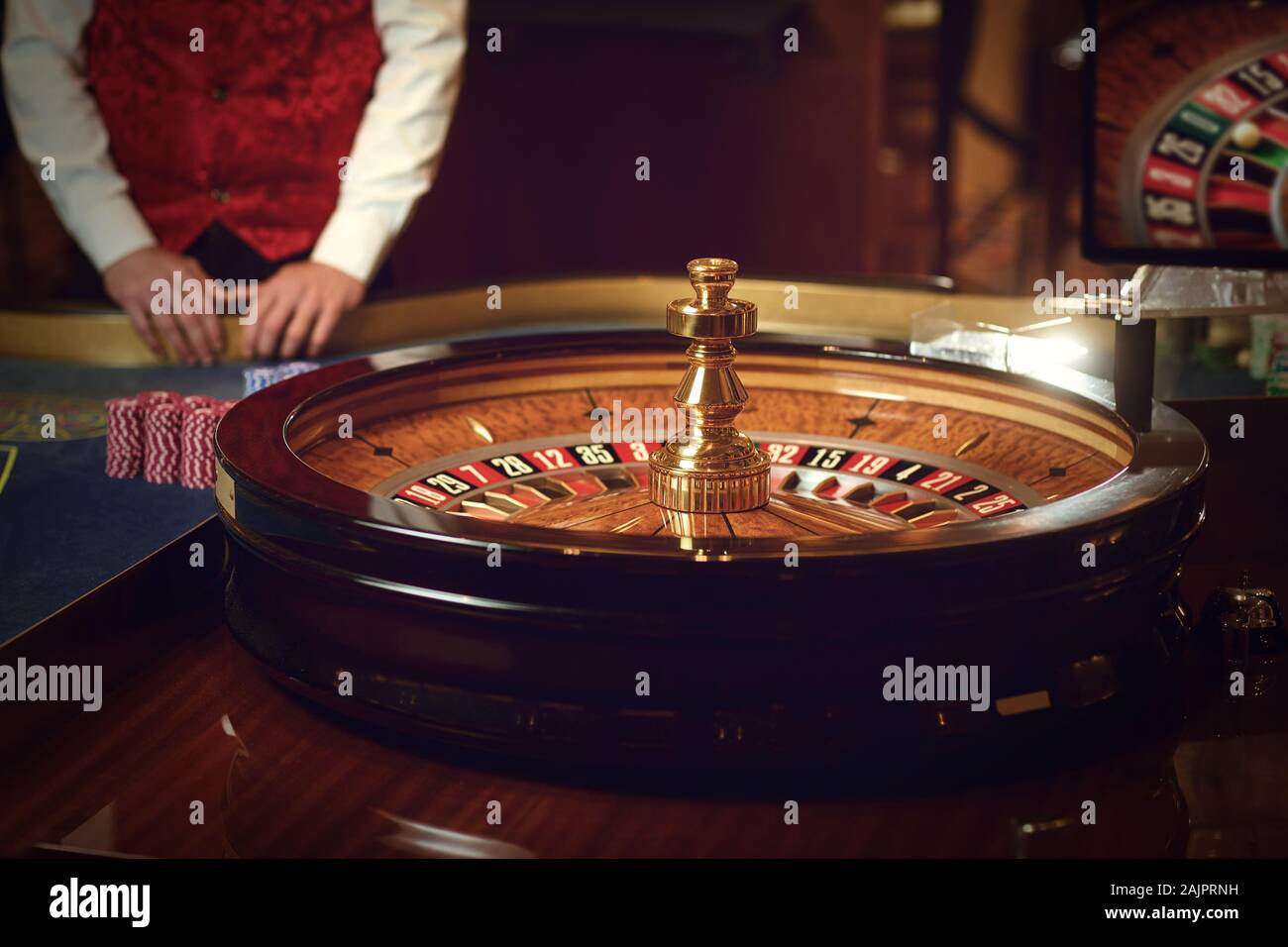 Glücksspiel roulette Tisch in einem Casino. Stockfoto