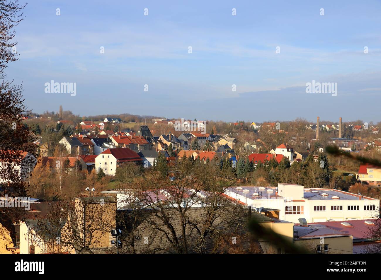 Colditz in Sachsen/Deutschland in Europa von oben, Luftaufnahme Stockfoto