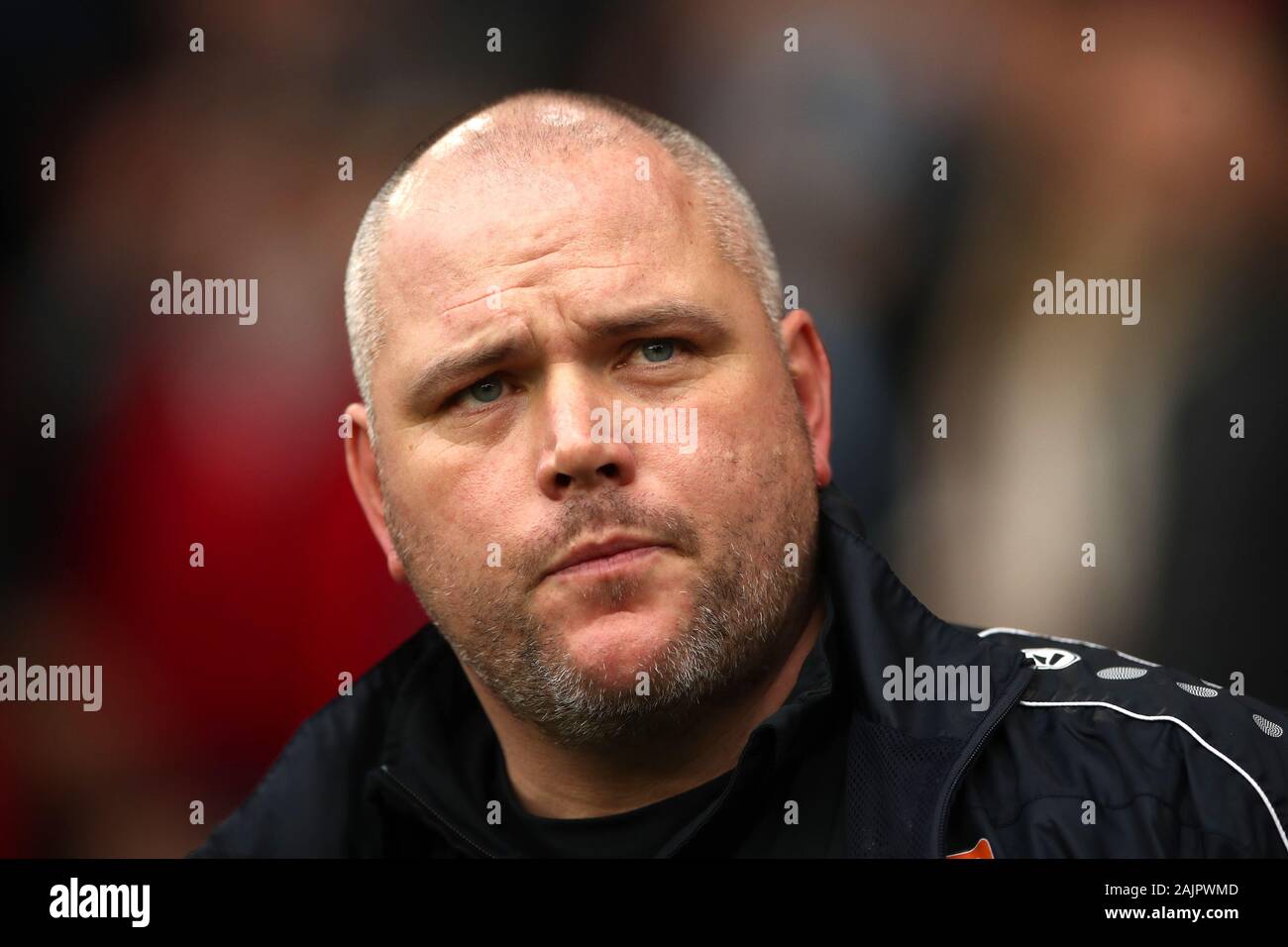 Fylde Manager Jim Bentley vor dem FA Cup in der dritten Runde an der Bramall Lane, Sheffield. Stockfoto