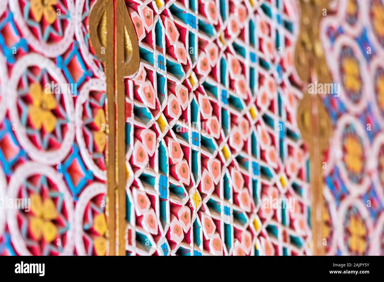 Marokkanische Ornamente der alten Stadt, Fes, Marokko Stockfoto