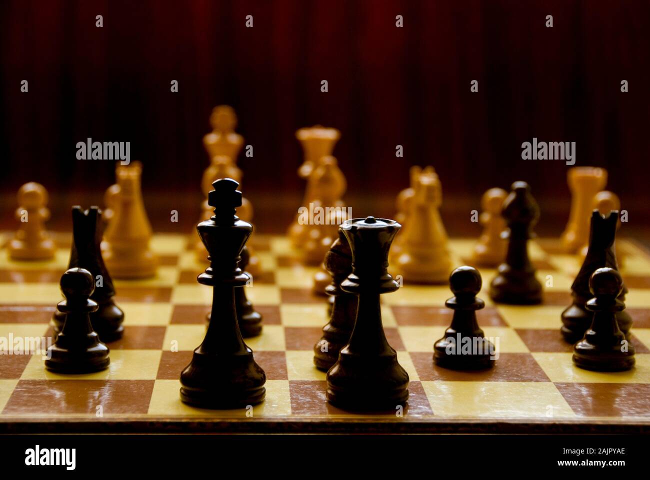 Schachspiel als Konzept für business Wettbewerb und Strategie Stockfoto