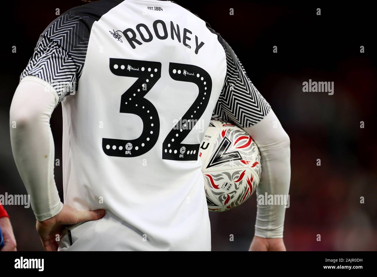Von Derby County Wayne Rooney im FA Cup in die dritte Runde am Selhurst Park, London. Stockfoto