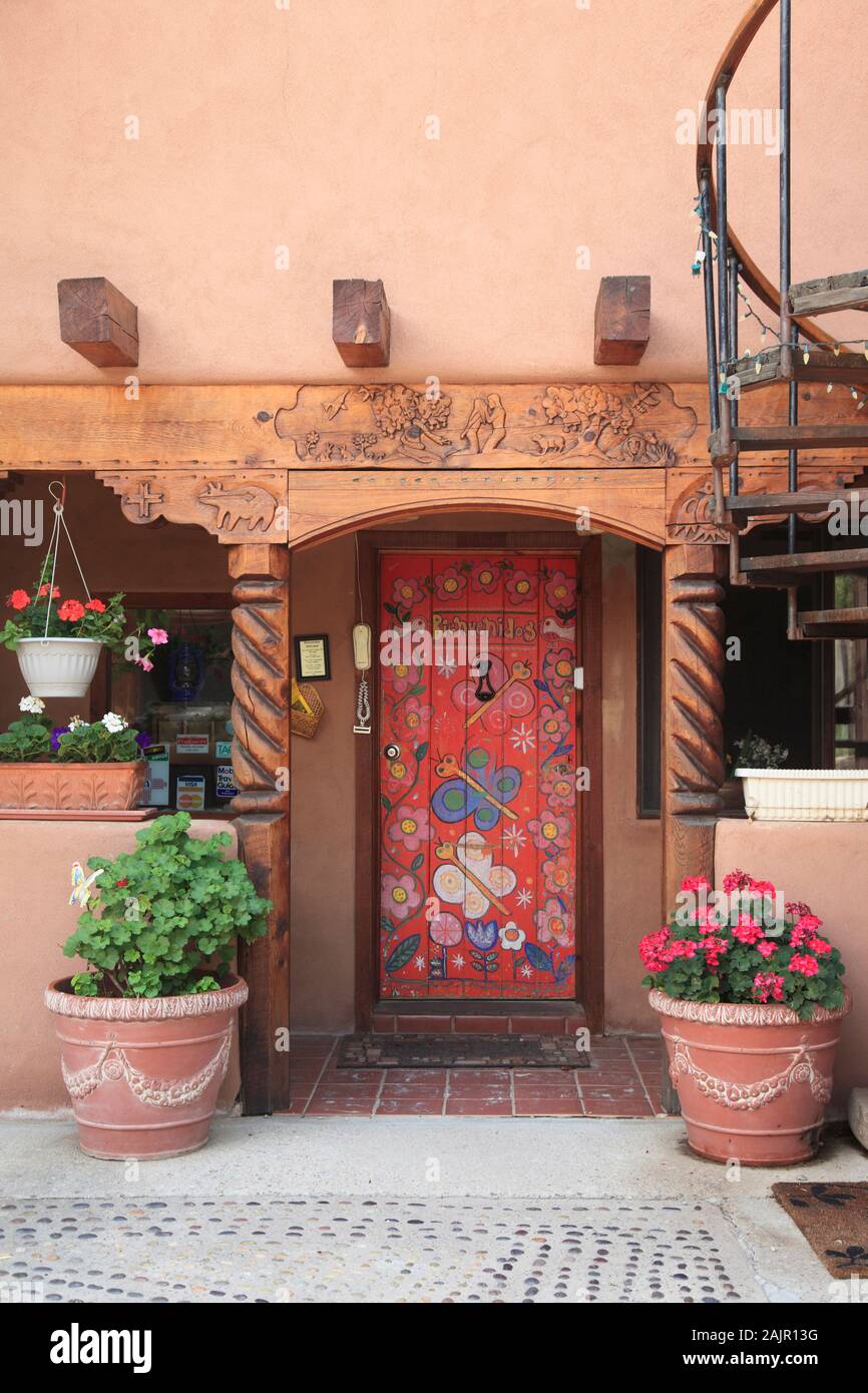 Adobe Architecture, Historic District, Taos, New Mexico, USA Stockfoto