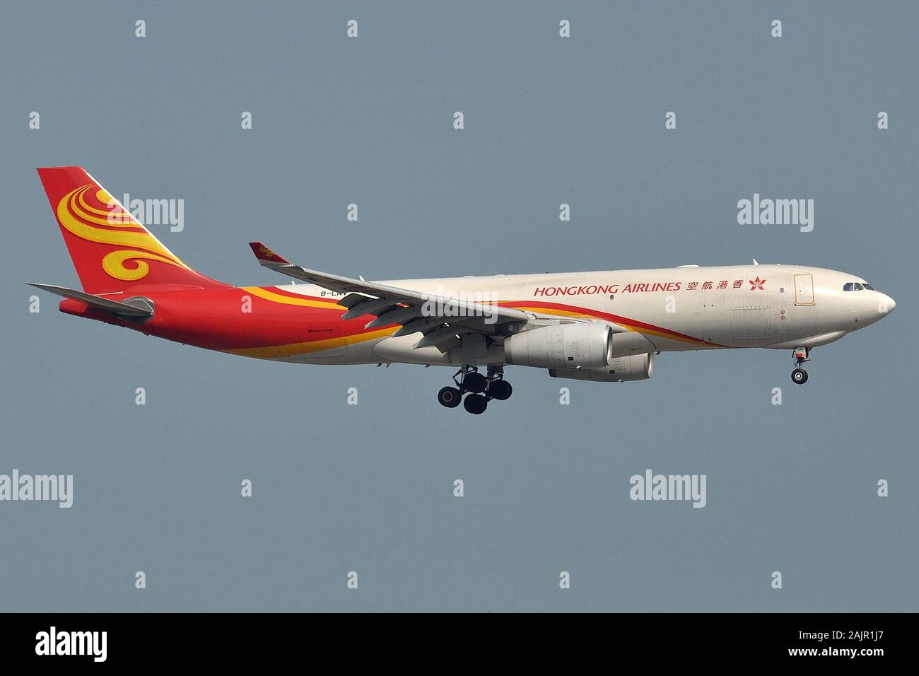 HONGKONG AIRLINES AIRBUS A330-200 F-Flugzeuge. Stockfoto