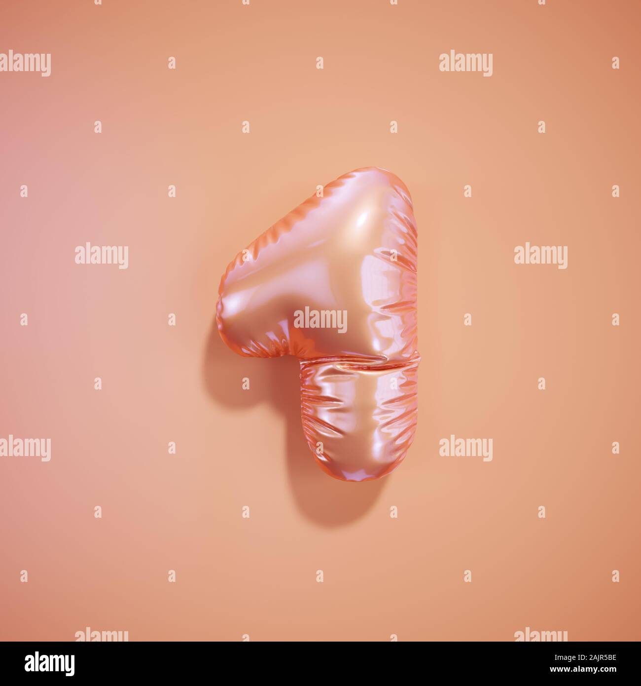 Englische Alphabet pink Balloon Ziffer font Anzahl Zeichen 1 auf rosa Hintergrund. Valentine Urlaub und Bildung Konzept. 3D-rendering Illus Stockfoto