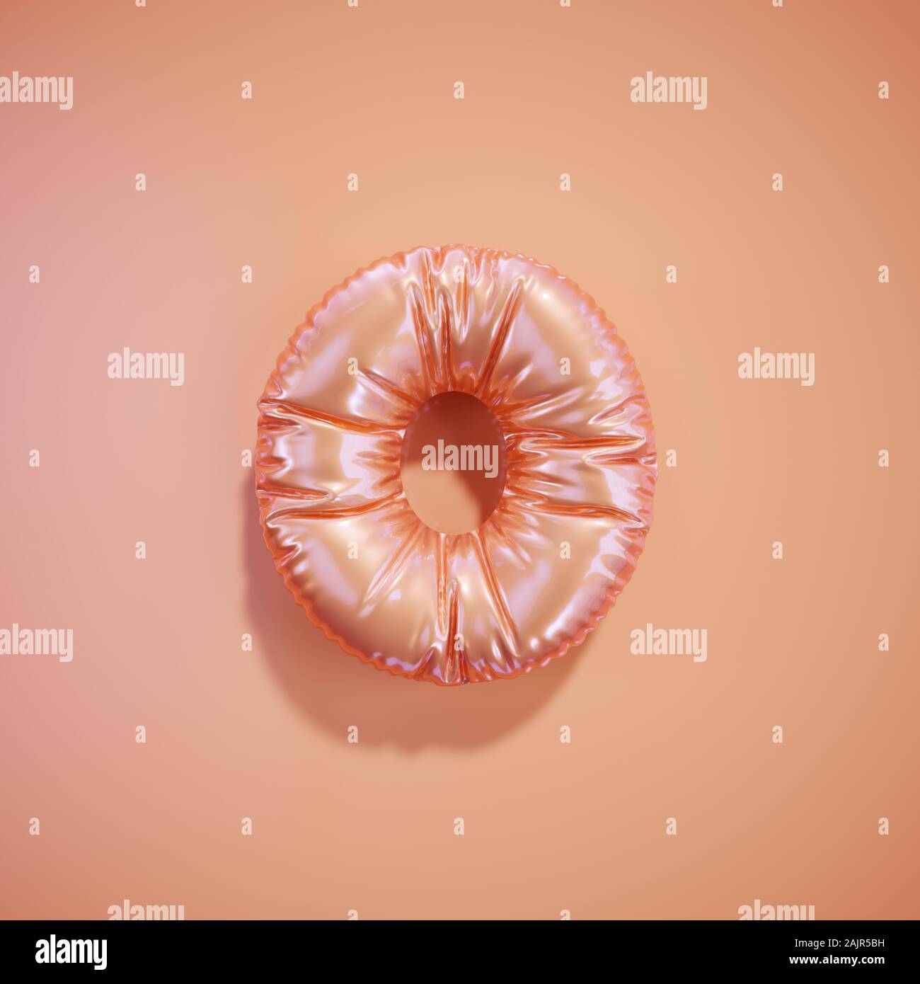 Englische Alphabet pink Balloon Ziffer font Zeichen Nummer 0 Null Null auf rosa Hintergrund. Valentine Urlaub und Bildung Konzept. 3D-Rendering Stockfoto