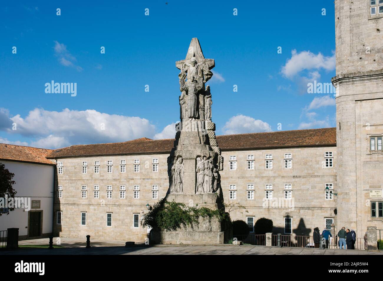 Denkmal für Pobrecillo de Asís. Santiago de Compostela. Spanien Stockfoto